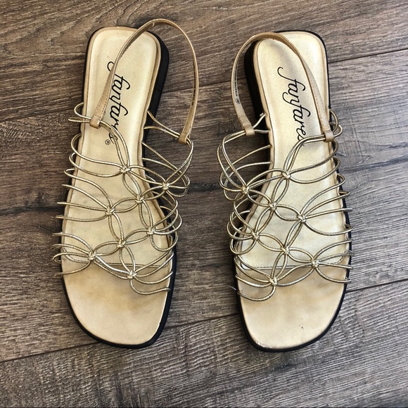 fanfares Shoes - Fanfares Meryl III Square Toe Sandal 8M